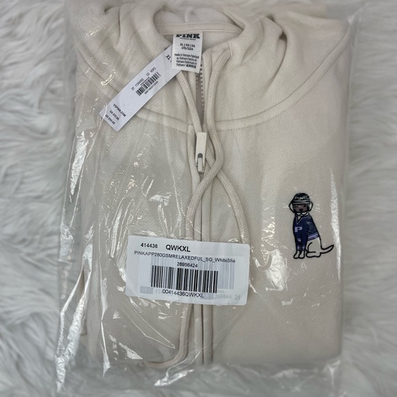 NWT Victoria's Secret PINK Ivy Fleece Campus Full Zip Hoodie, Extra Large (XL) - Picture 2 of 11